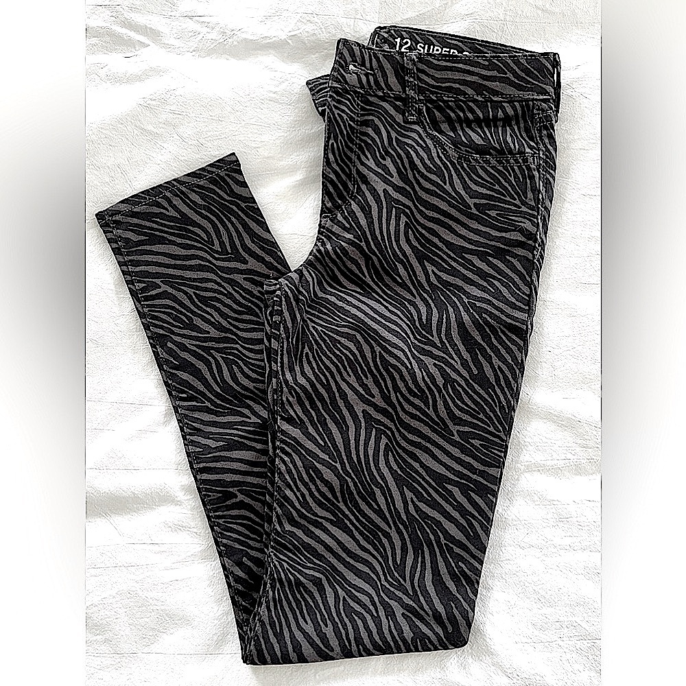 NWOT Gap Kids Girls Skinny Denim Jeans Animal Print Size 12